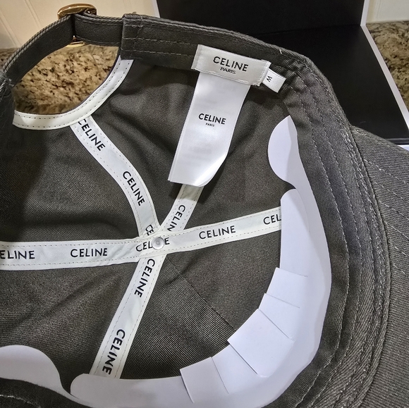 Celine Paris Brown/Grey And White Logo Baseball Cap Hat Size M - Picture 5 of 8